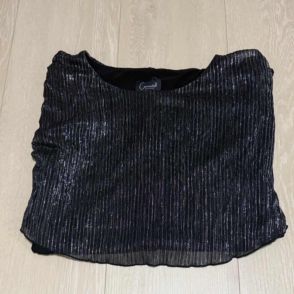 Connected Apparel Sparkling Black Maxi Gown Dress - Picture 2 of 9